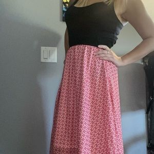 Lularoe Lila row mid length high waisted skirt
